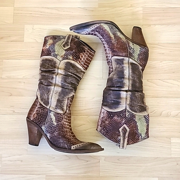 Vintage Steve Madden Leather Cowboy boots Made in Spain Size 7 - Picture 3 of 9